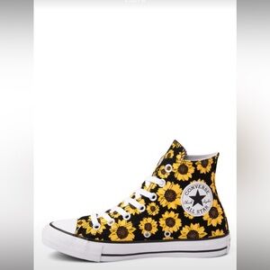 Converse Sunflower Print High-Top Sneakers - Black and Yellow